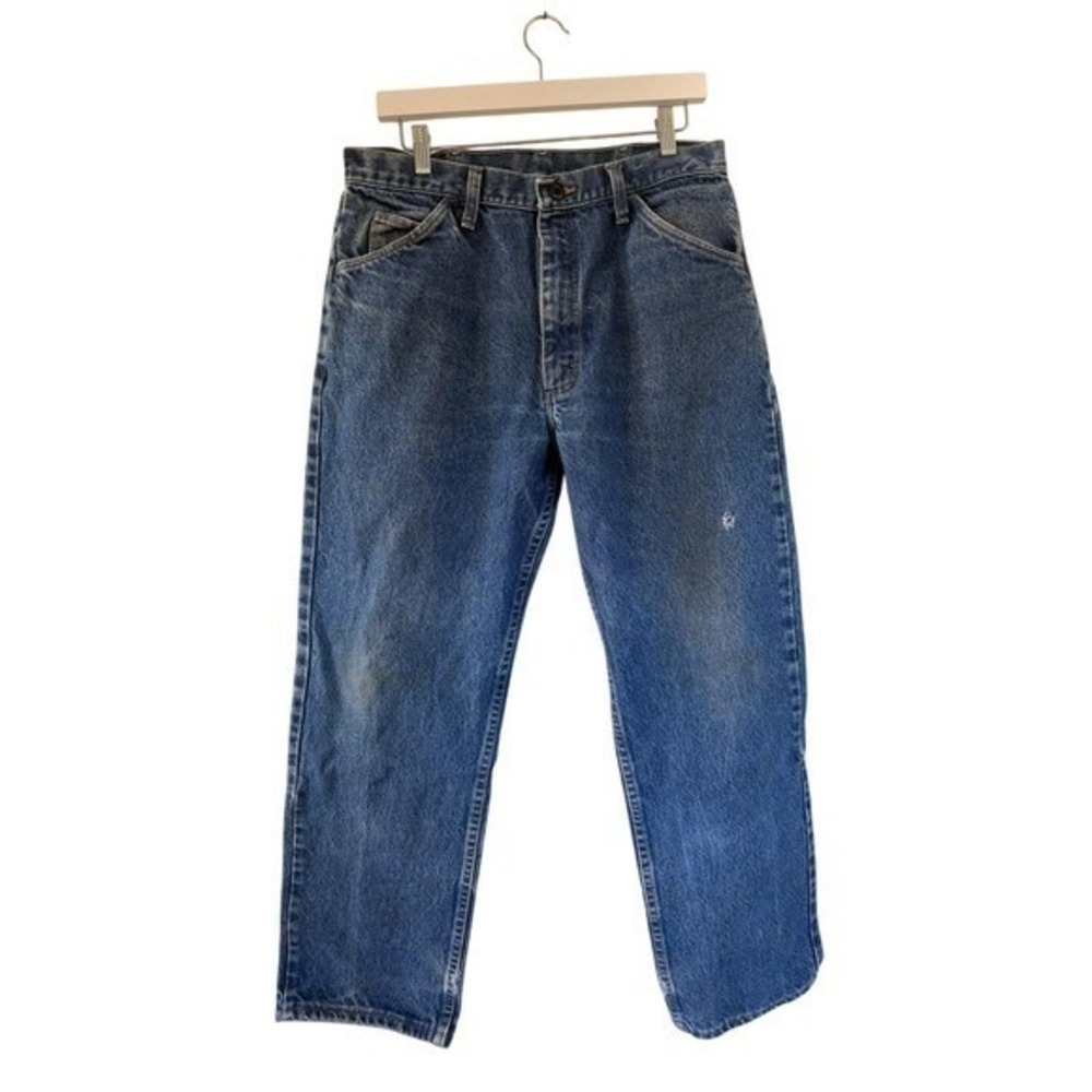 Bulwark Excel FR Men's Jeans 33x30 Blue Durable Workwear Distressed Durable